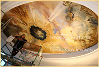 роспись потолка,необычная роспись потолка,сюрреализм,роспись потолка Ковалевской Елены 